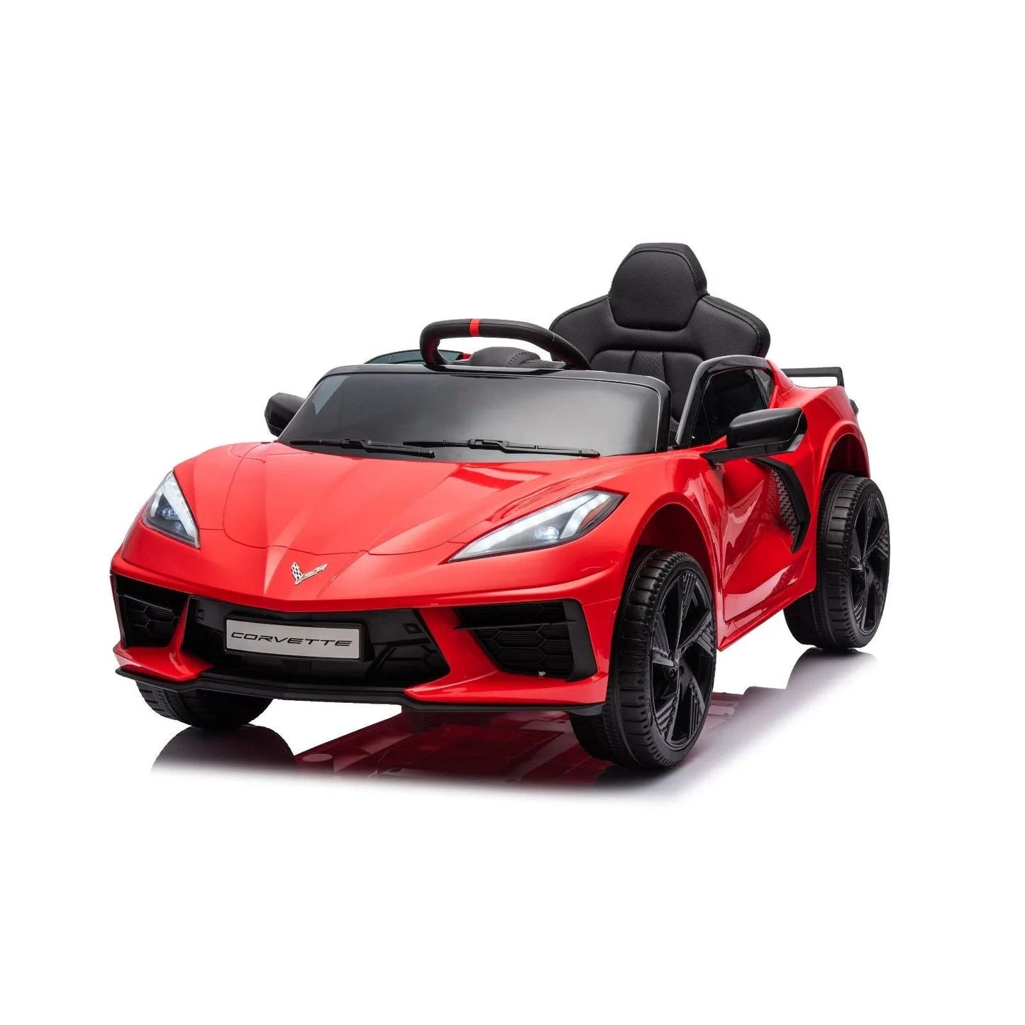 12V Chevrolet Corvette C8 Stingray 1-Seater Kids Ride-On Car - Red