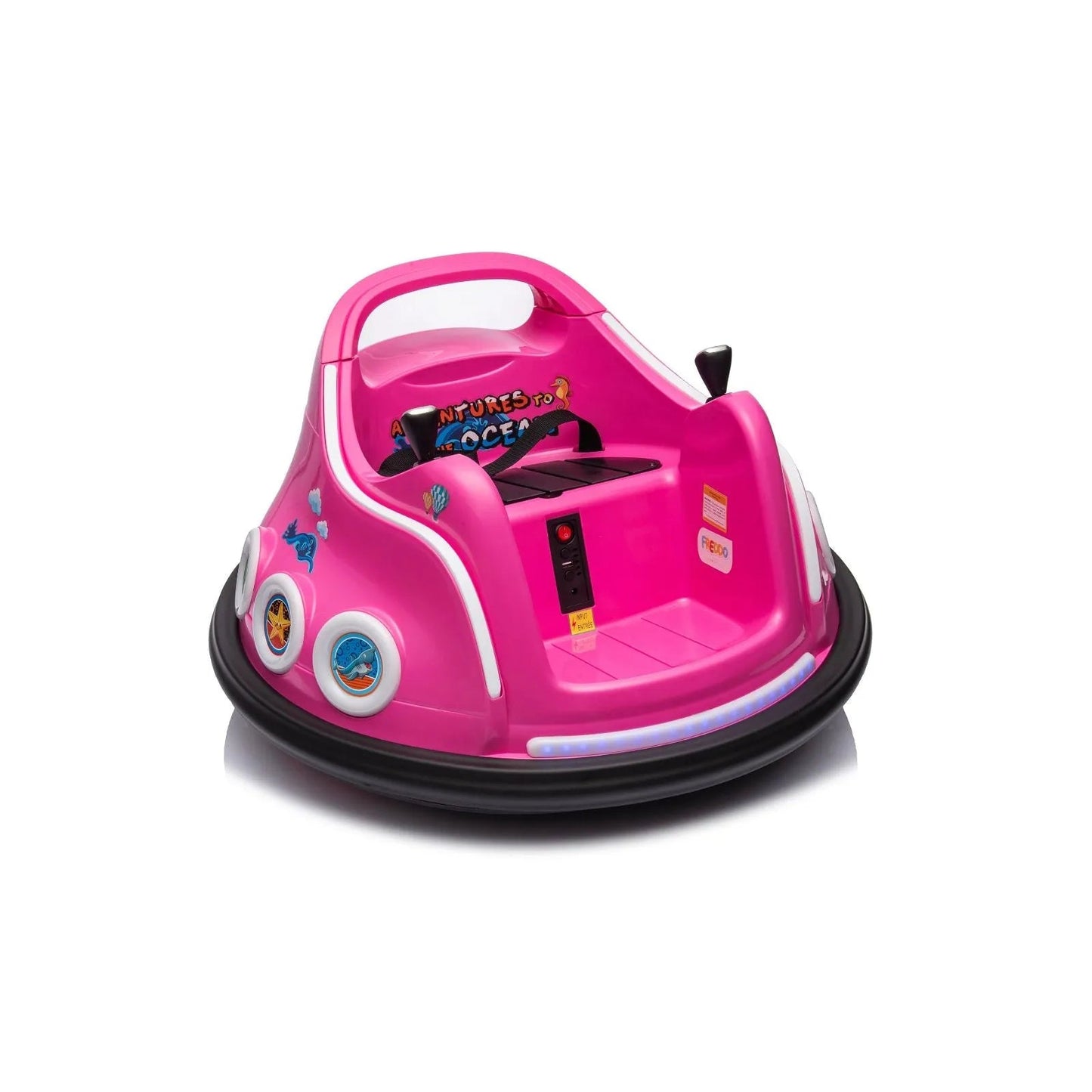 12V Freddo Bumper Car 1 Seater Ride on for Kids - Pink