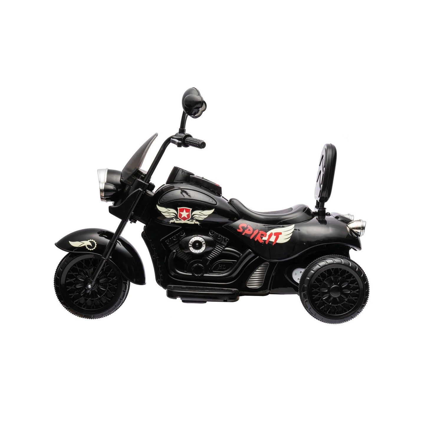 12V Freddo Kids Cruiser 1 Seater Motorcycle - Black