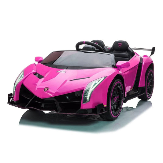 24V 4x4 Lamborghini Veneno 2 Seater Ride on Car - Pink