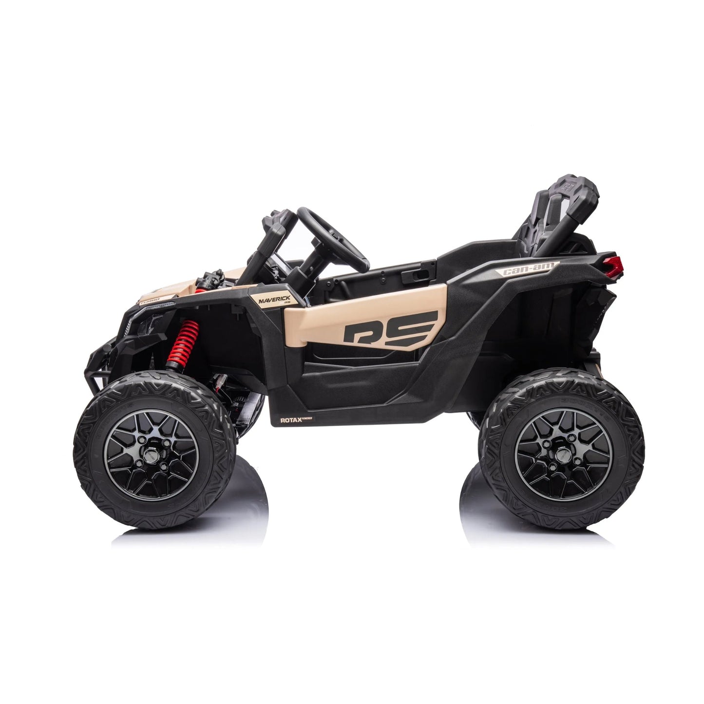 24V Can Am Maverick 1-Seater UTV - Kids Electric Ride-On - Khaki