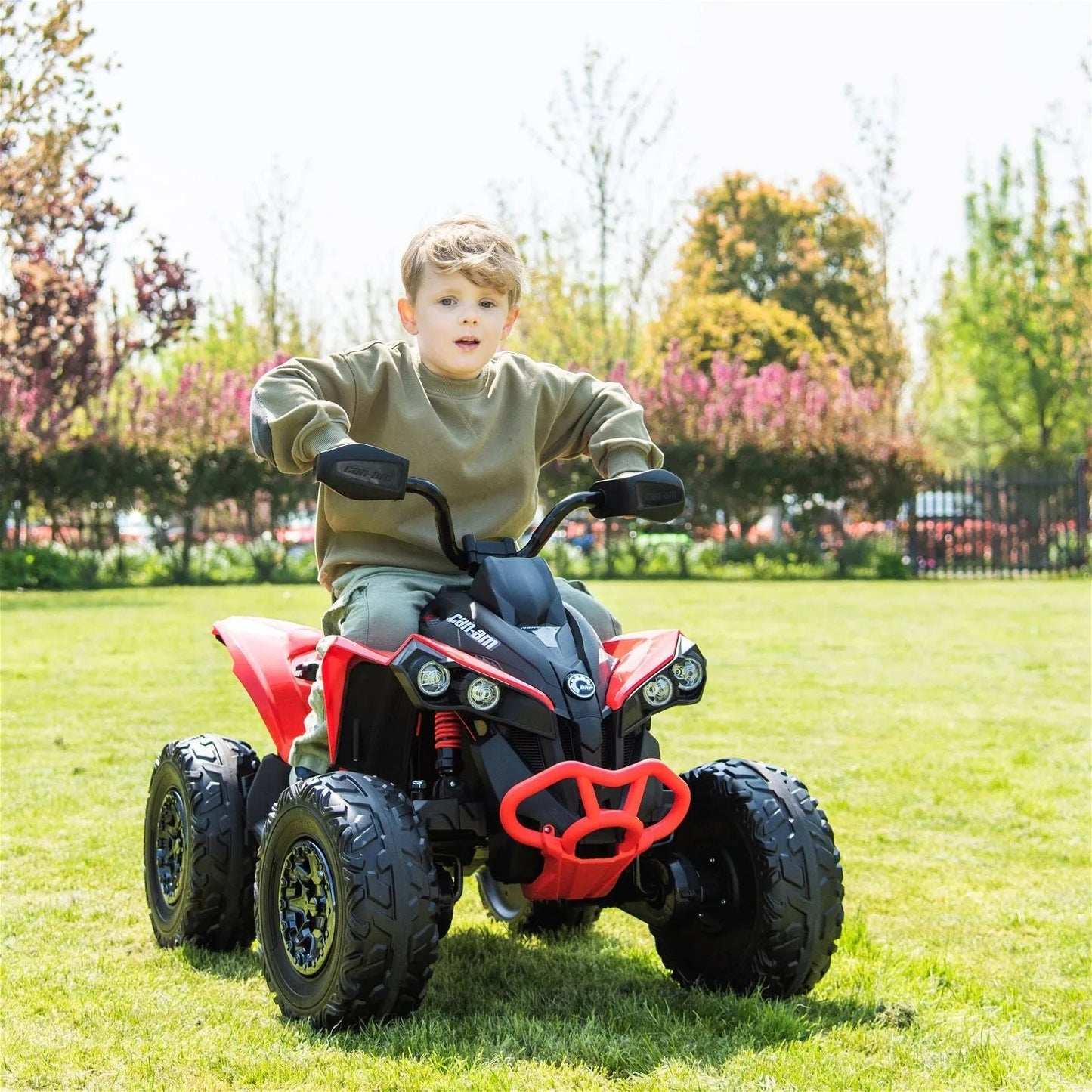 24V Can Am Renegade 1-Seater Kids ATV - Red