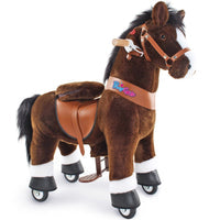 Model U Ride On Pony - Dark Brown with White Hoof - Size 4
