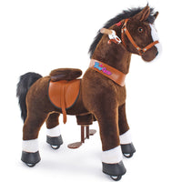Model U Ride On Pony - Dark Brown with White Hoof - Size 3