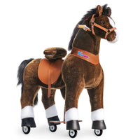 Model U Ride On Pony - Dark Brown with White Hoof - Size 5
