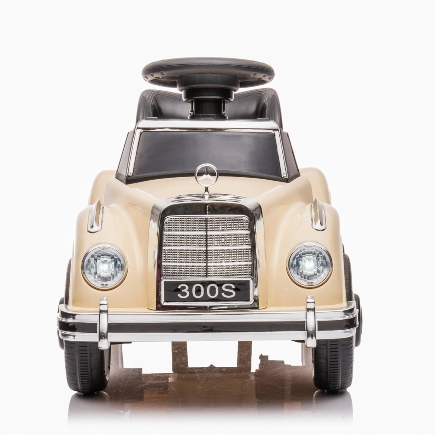6V Mercedes Benz 300S 1 Seater Mini Ride-On Car for Kids - Beige