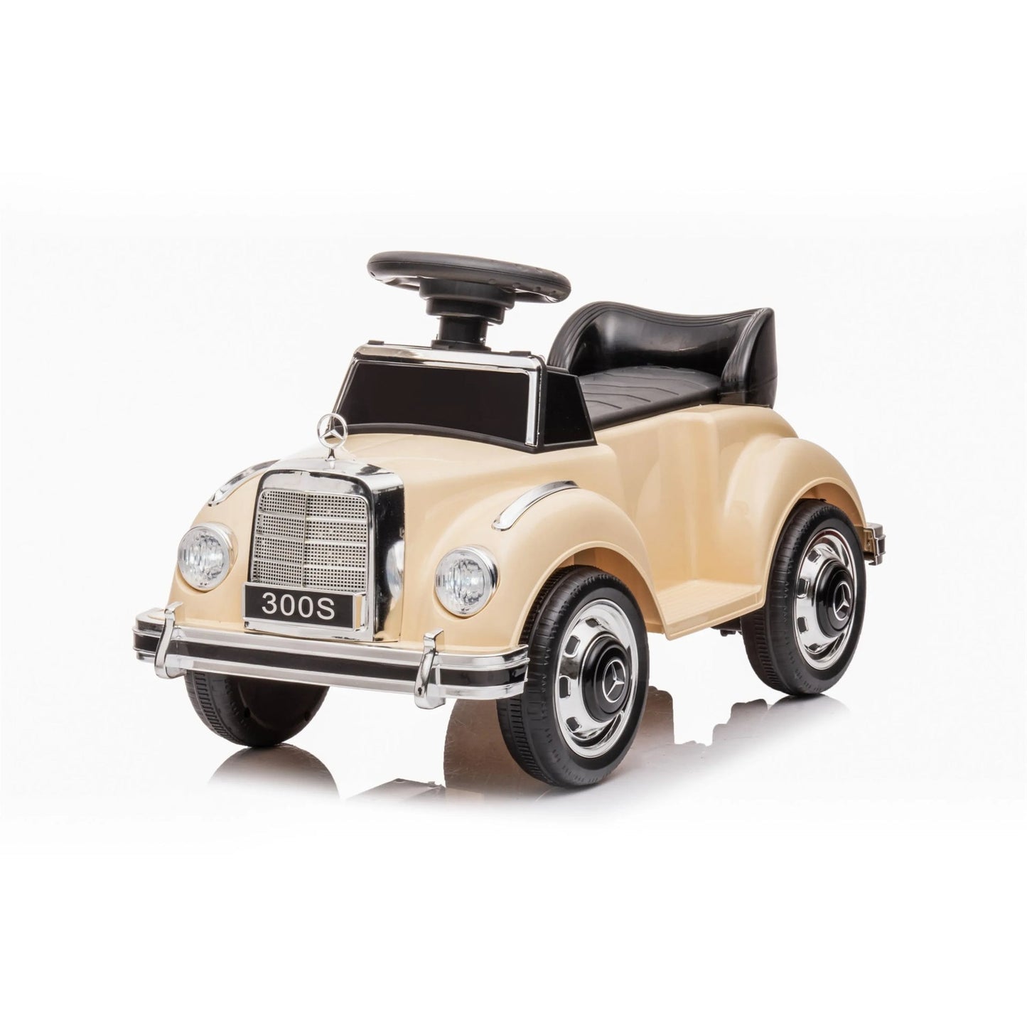 6V Mercedes Benz 300S 1 Seater Mini Ride-On Car for Kids - Beige