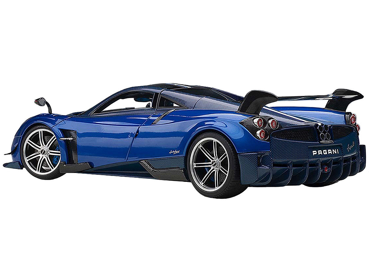 Pagani Huayra BC Blu Francia / Candy Blue Metallic with Carbon Accents 1/18 Model Car by Autoart $281.99