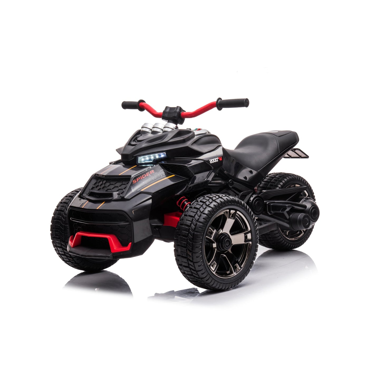 24V Freddo Spider 2 Seater Ride-On 3 Wheel Motorcycle - Black