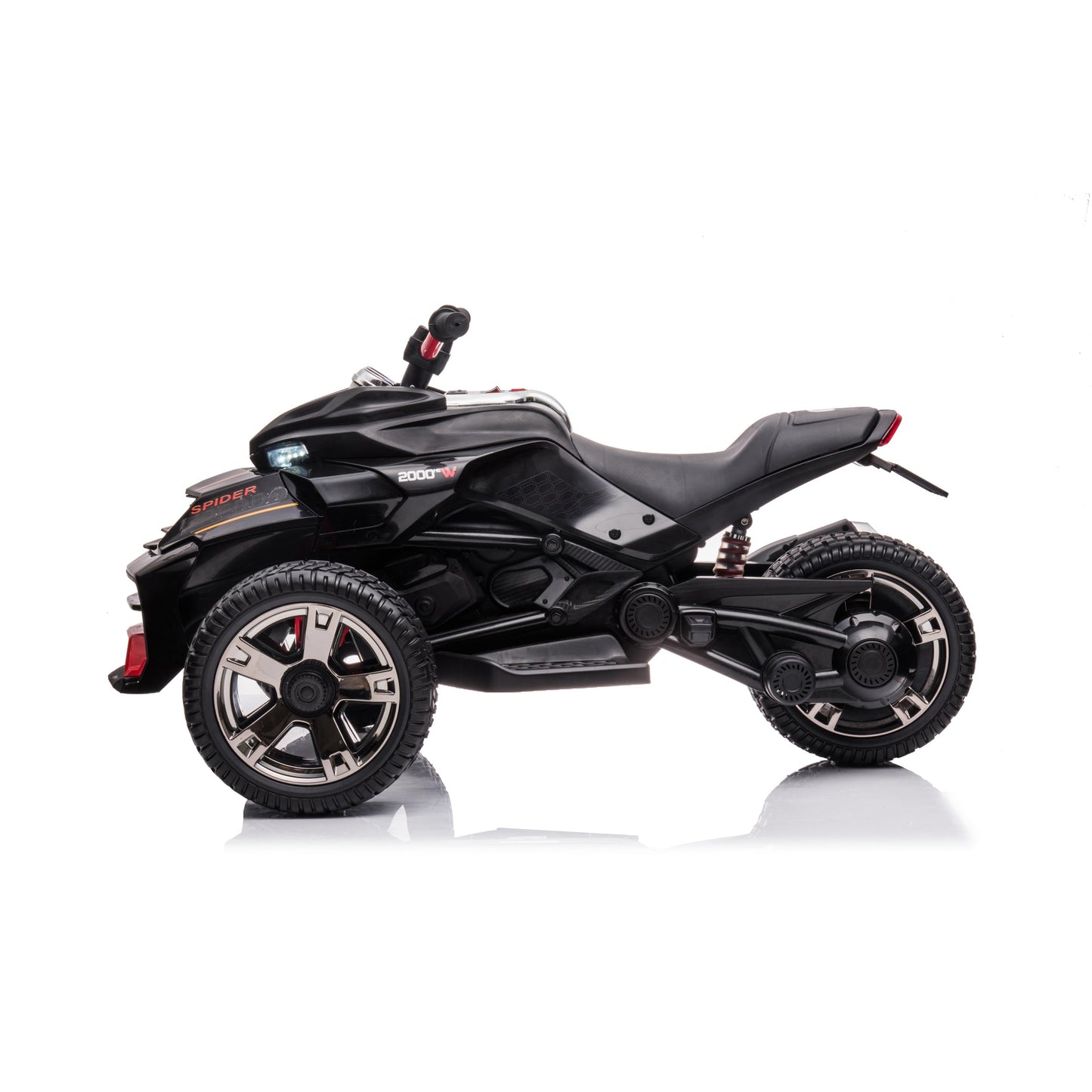 24V Freddo Spider 2 Seater Ride-On 3 Wheel Motorcycle - Black