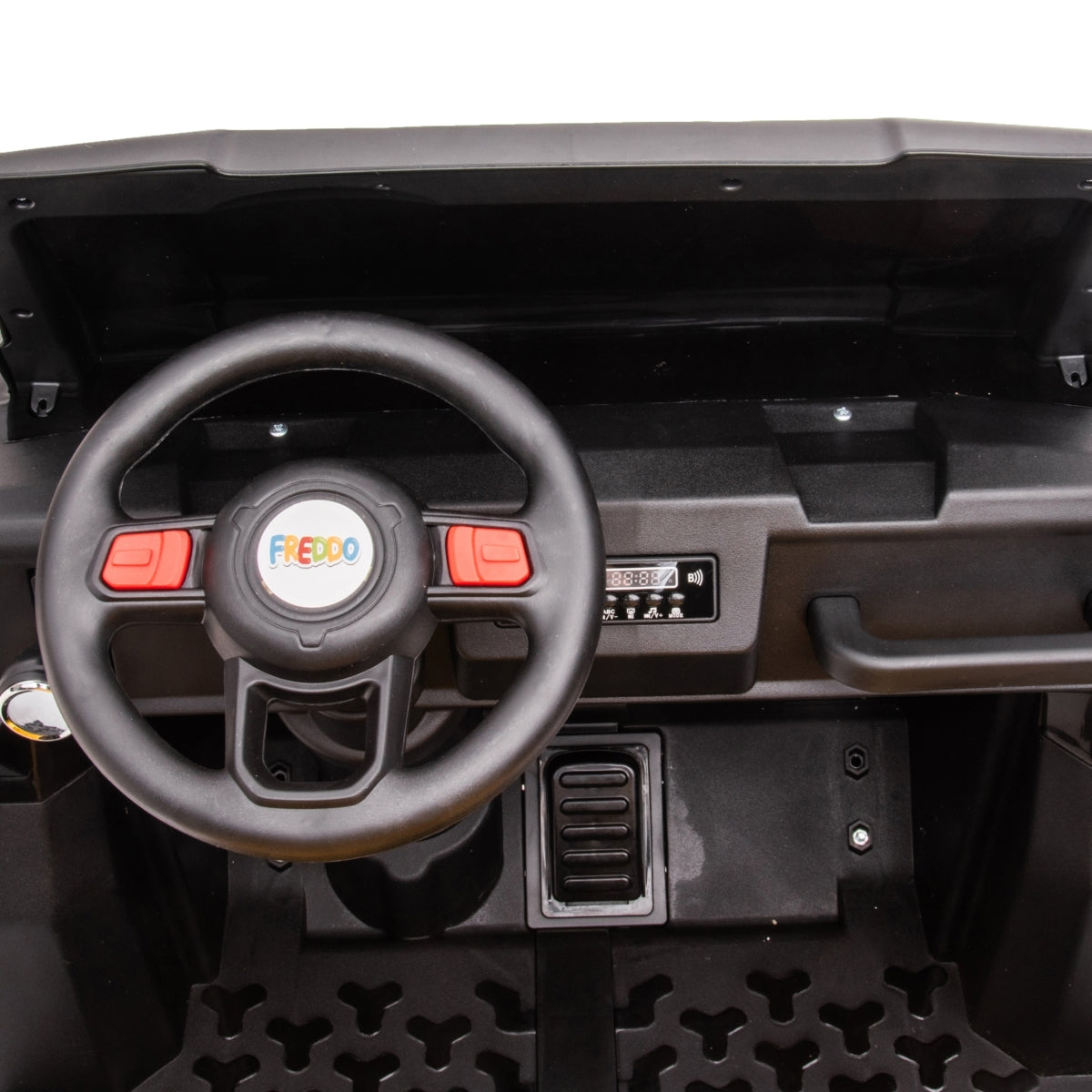 24V 6 Wheeler Freddo Tractor Trailer 2 Seater Ride-on with Dump Cart and Parental Remote - Black
