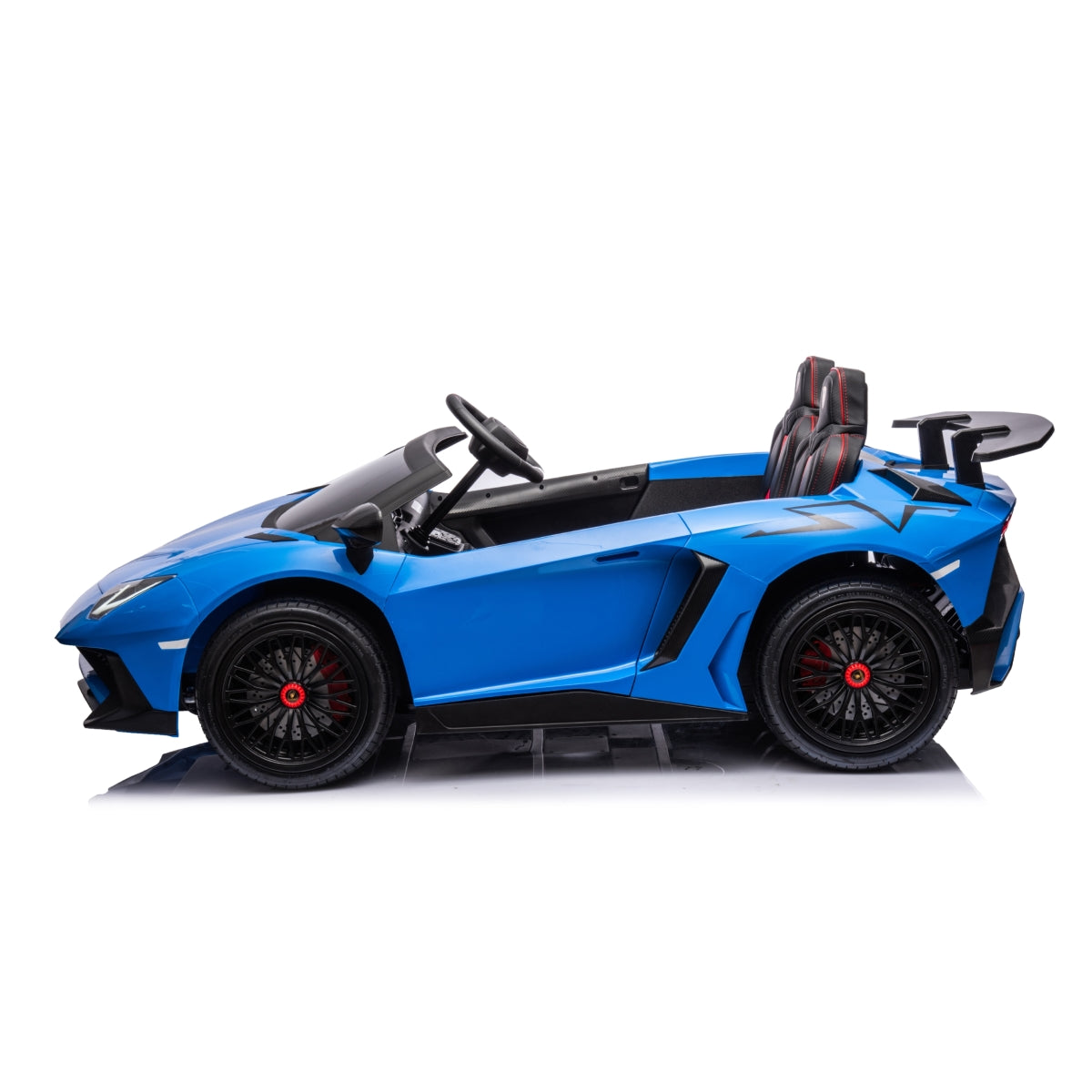 24V Lamborghini Aventador 2 Seater Ride On Car for Kids: Advanced Brushless Motor & Differential for High-Octane Fun - Blue
