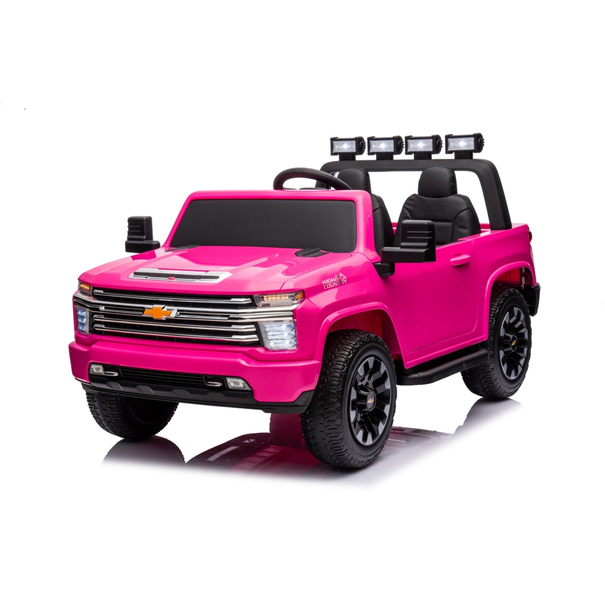 24V 4x4 Chevrolet Silverado 2 Seater Ride on Truck - Pink