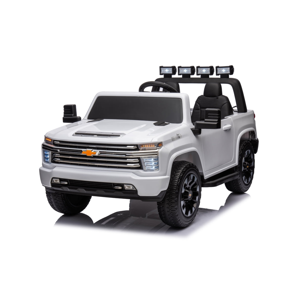 24V 4x4 Chevrolet Silverado 2 Seater Ride on Truck - White