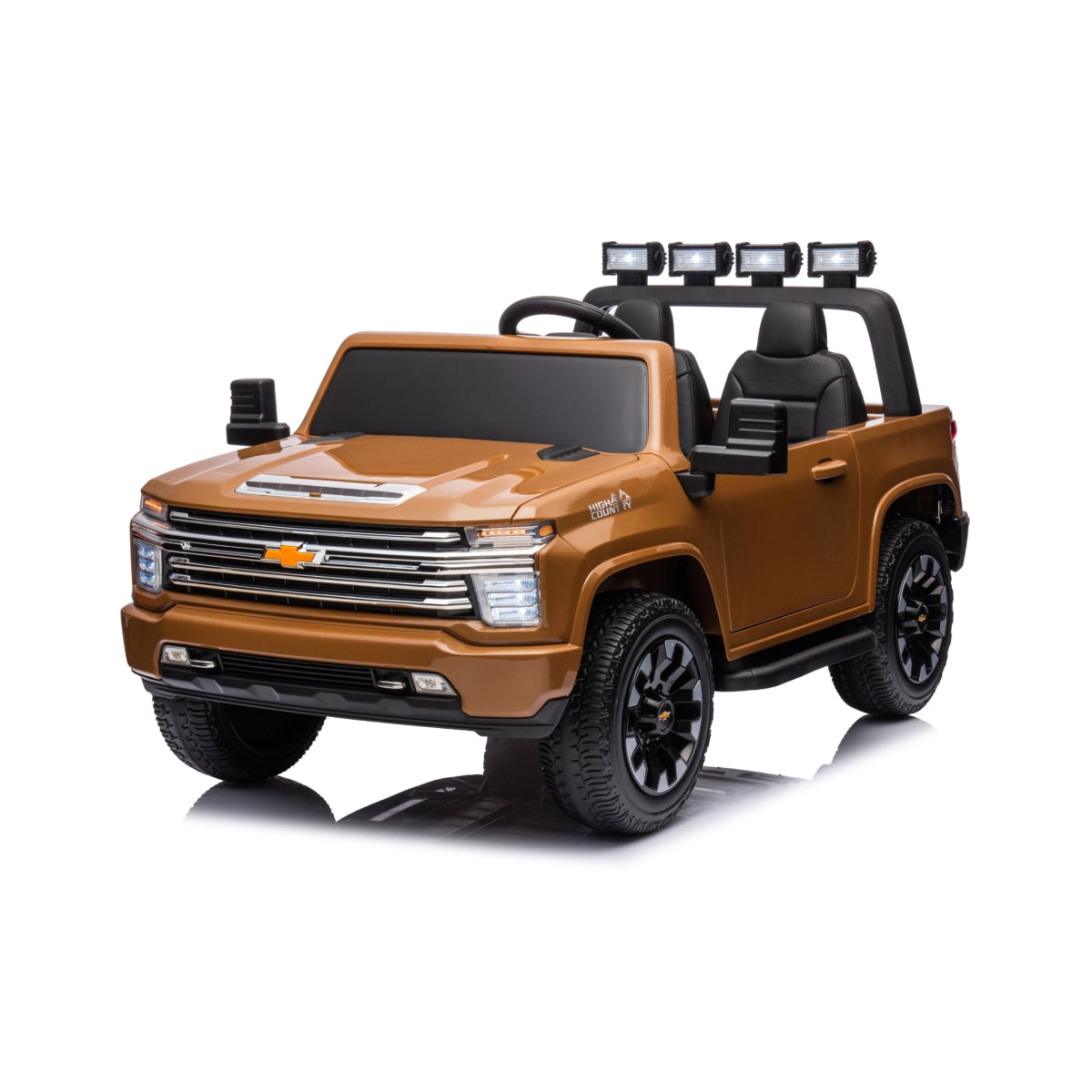 24V 4x4 Chevrolet Silverado 2 Seater Ride on Truck - Brown