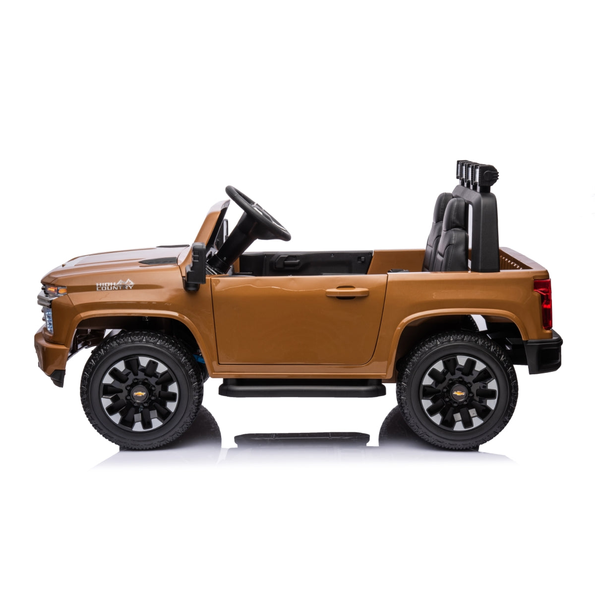 24V 4x4 Chevrolet Silverado 2 Seater Ride on Truck - Brown