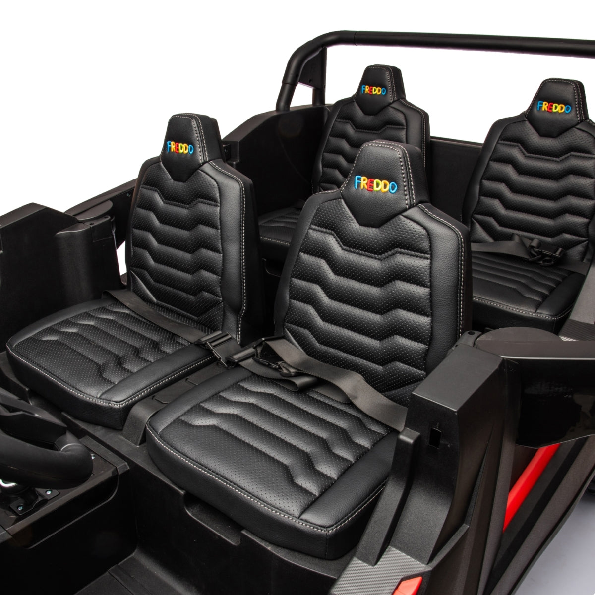 48V Freddo Beast XL: World's Fastest Kids' 4-Seater Dune Buggy with Advanced Brushless Motor & Precision Differential - Red