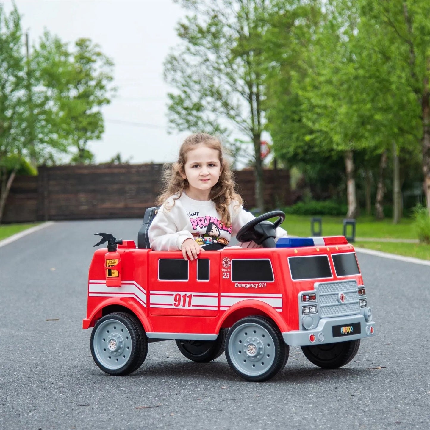 Freddo 12V Fire Truck 1 Seater Ride on - Red
