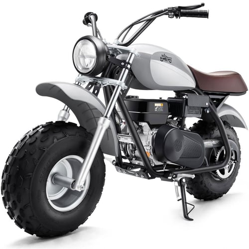 MotoTec 200cc 6.5HP Trailcross Gas Powered Mini Bike Grey