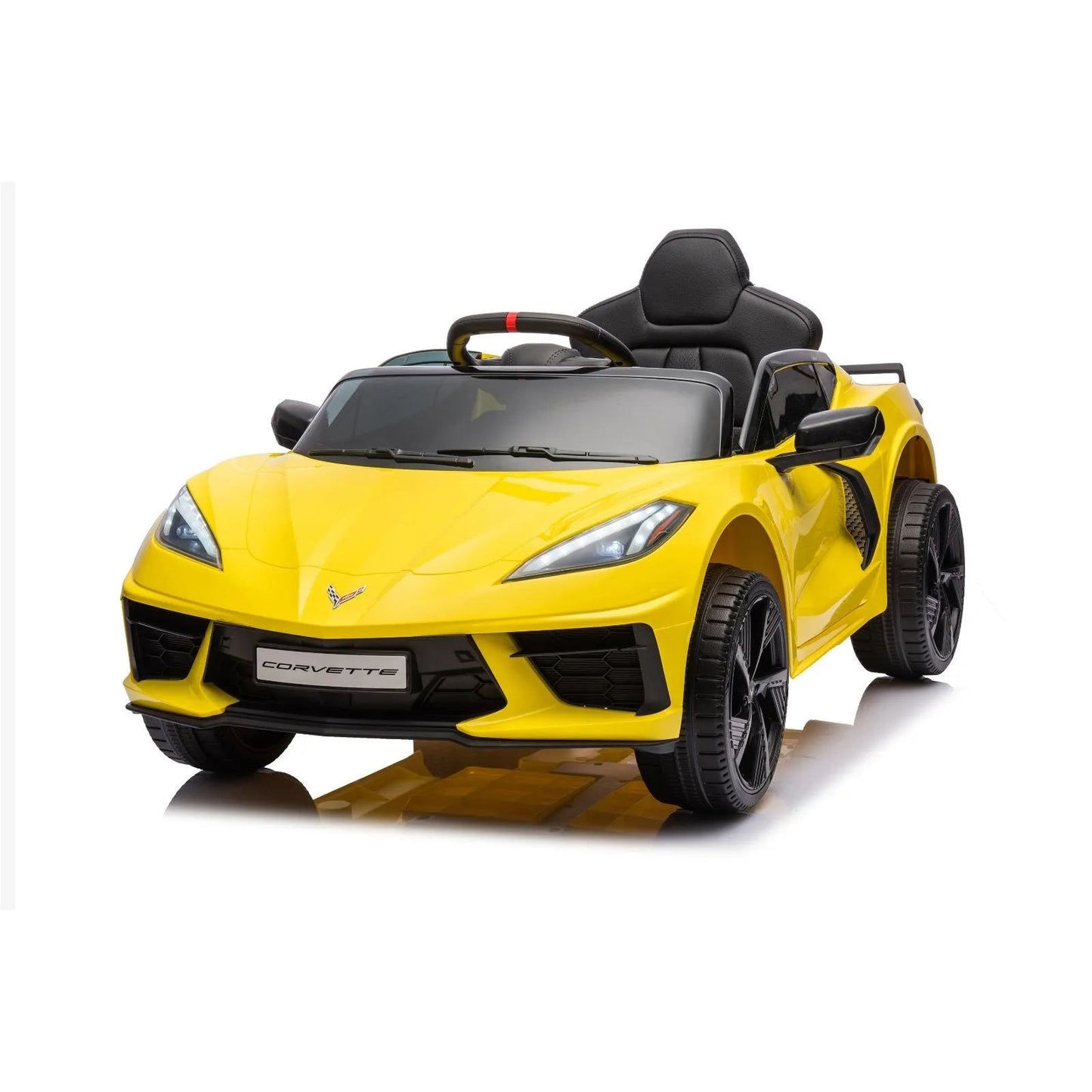 12V Chevrolet Corvette C8 Stingray 1-Seater Kids Ride-On Car - Yellow