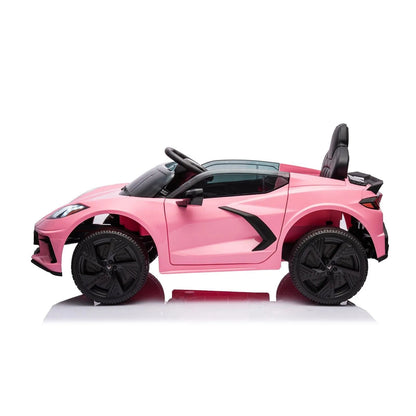 12V Chevrolet Corvette C8 Stingray 1-Seater Kids Ride-On Car - Pink