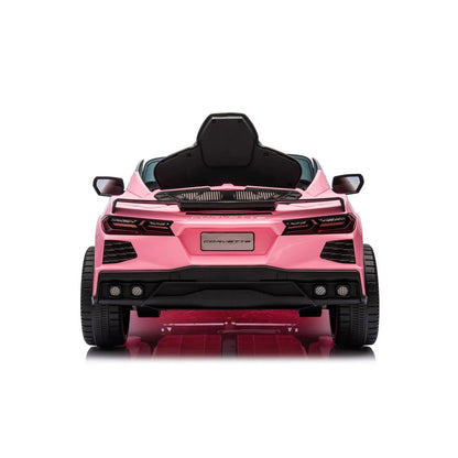 12V Chevrolet Corvette C8 Stingray 1-Seater Kids Ride-On Car - Pink
