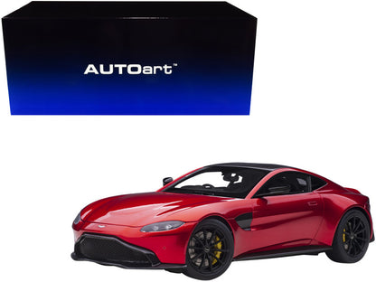 2019 Aston Martin Vantage RHD (Right Hand Drive) Hyper Red Metallic with Carbon Top 1/18 Model Car by Autoart