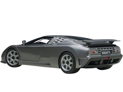 Bugatti EB110 SS Super Sport Grigio Metalizzatto Silver Metallic with Silver Wheels 1/18 Model Car by Autoart