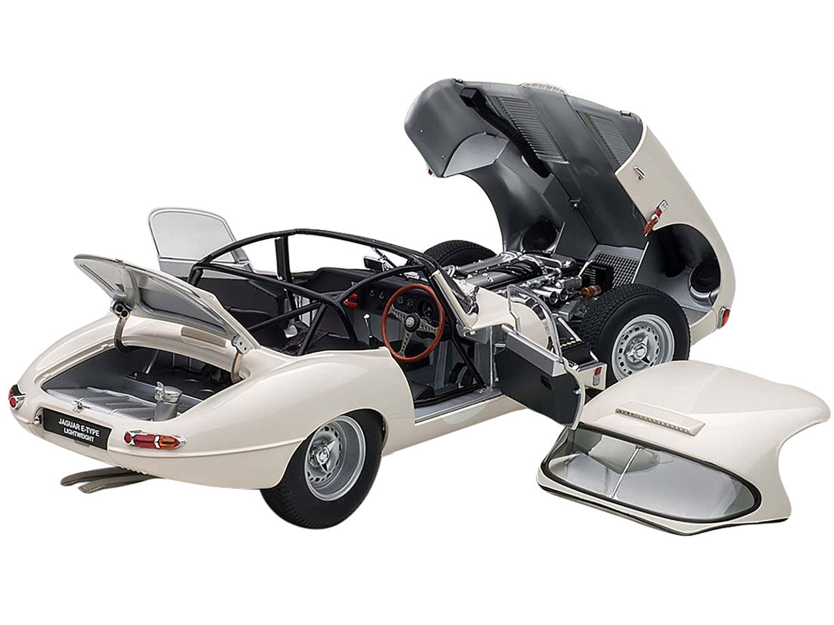 Jaguar Lightweight E Type Roadster RHD (Right Hand Drive) White 1/18 Model Car by Autoart