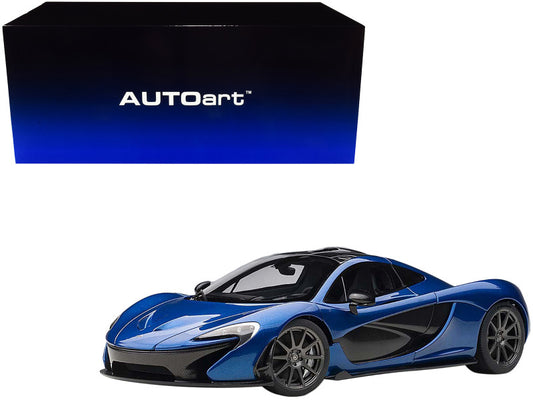 Mclaren P1 Azure Blue / Metallic Dark Blue and Carbon Fiber 1/18 Model Car by Autoart
