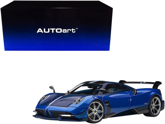 Pagani Huayra BC Blu Francia / Candy Blue Metallic with Carbon Accents 1/18 Model Car by Autoart $281.99