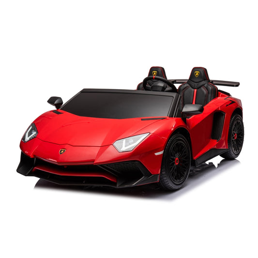 24V Lamborghini Aventador 2 Seater Ride On Car for Kids: Advanced Brushless Motor & Differential for High-Octane Fun - Red