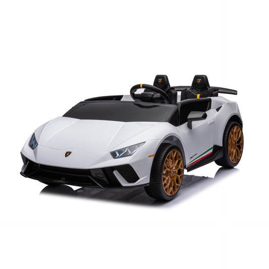 24V Lamborghini Huracan 2 Seater Kids' Electric Ride-On - White