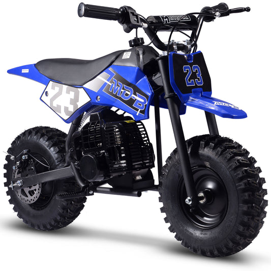 MotoTec Supermoto 50cc 2-Stroke Kids Dirt Bike Blue