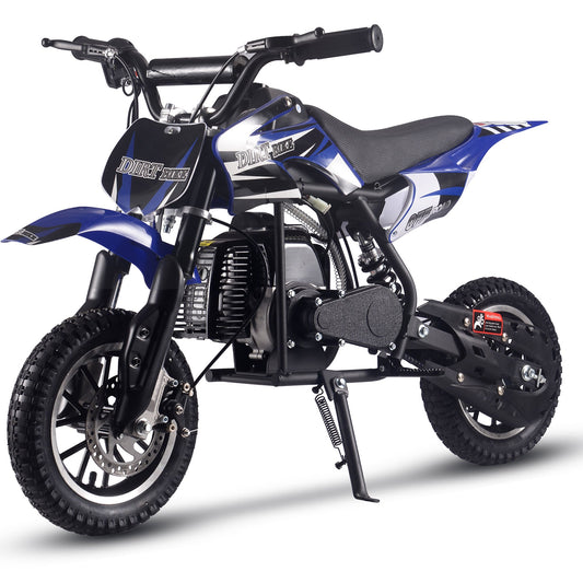 MotoTec Alien 50cc 2-Stroke Kids Gas Dirt Bike Blue