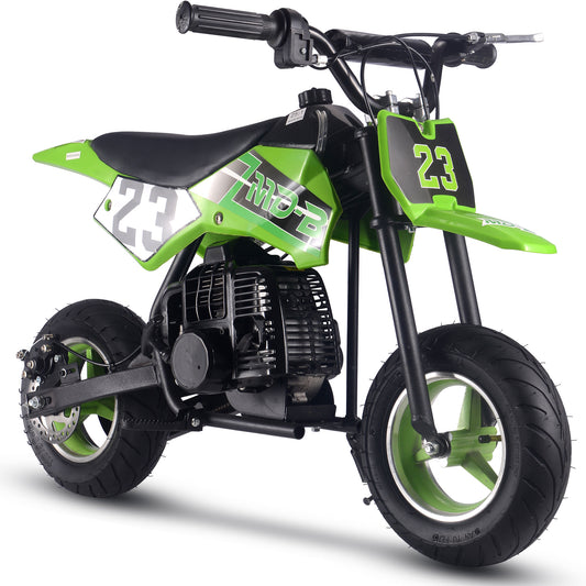 MotoTec Supermoto 50cc 2-Stroke Kids Dirt Bike Green