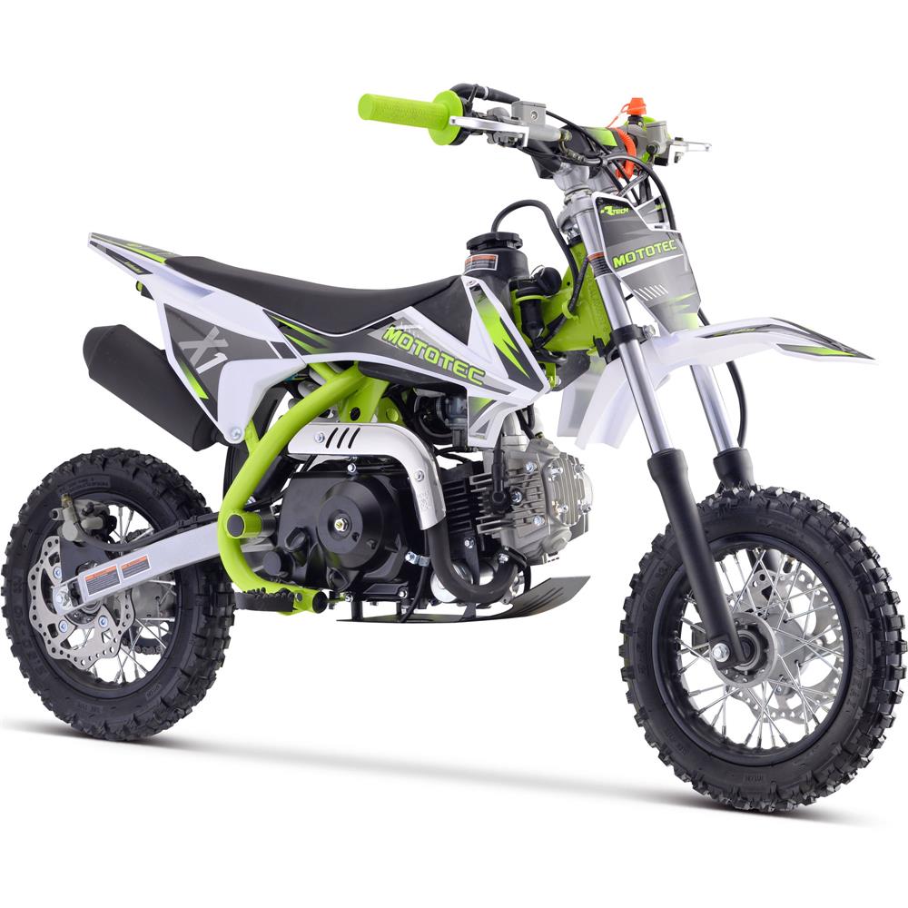 MotoTec X1 110cc 4-Stroke Gas Dirt Bike Green