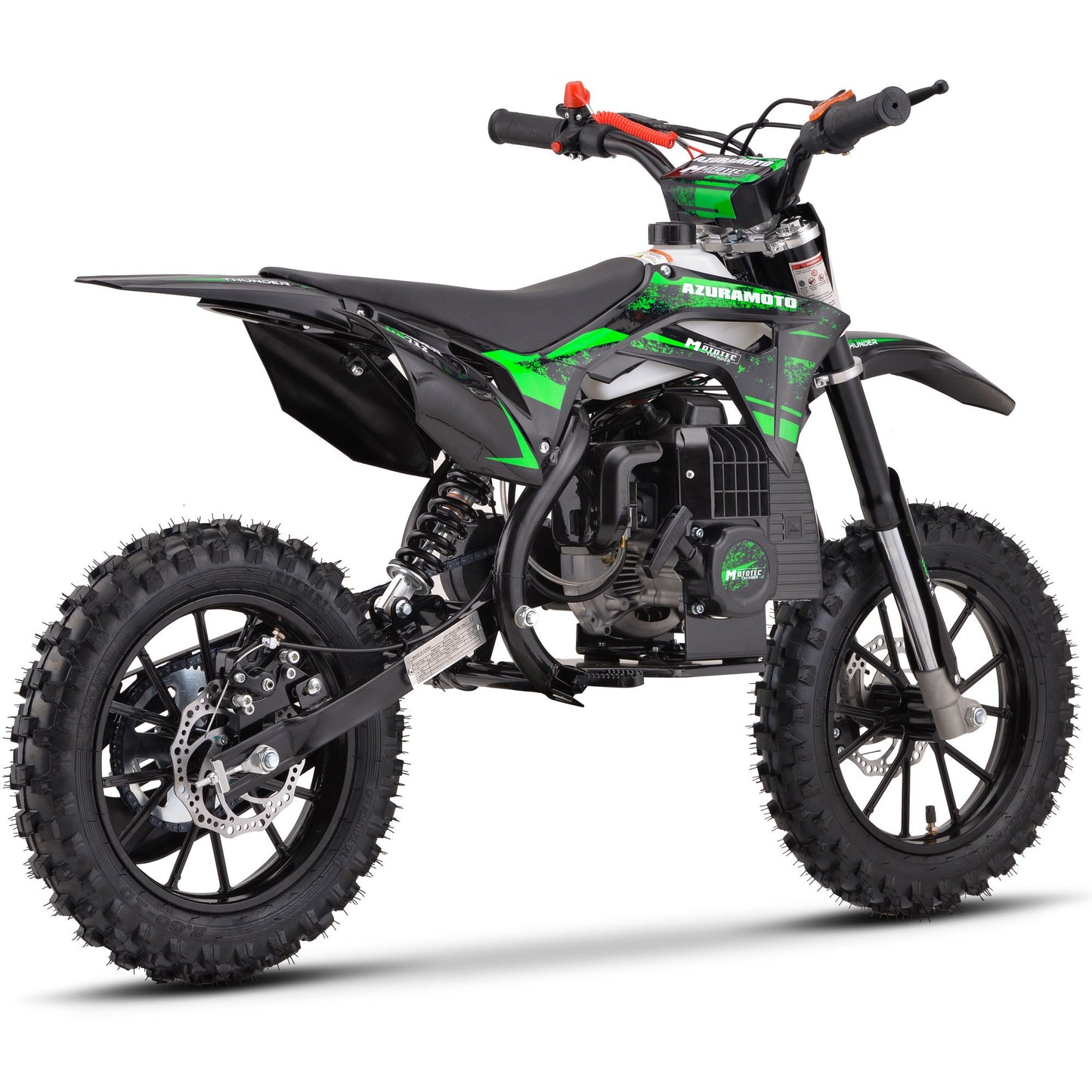 MotoTec Thunder 50cc 2-Stroke Kids Gas Dirt Bike Green