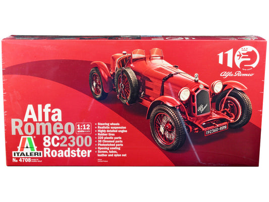 Skill 5 Model Kit Alfa Romeo 8C 2300 Roadster 1/12 Scale Model by Italeri